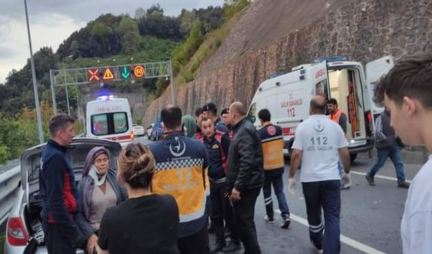 Kaza yerinden görüntü. Zonguldak kaza